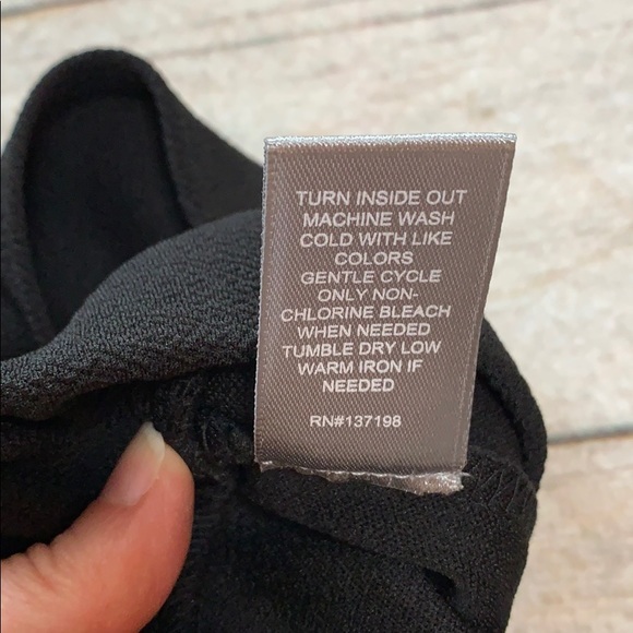 Ladies black textured pull on pants - Picture 4 of 6